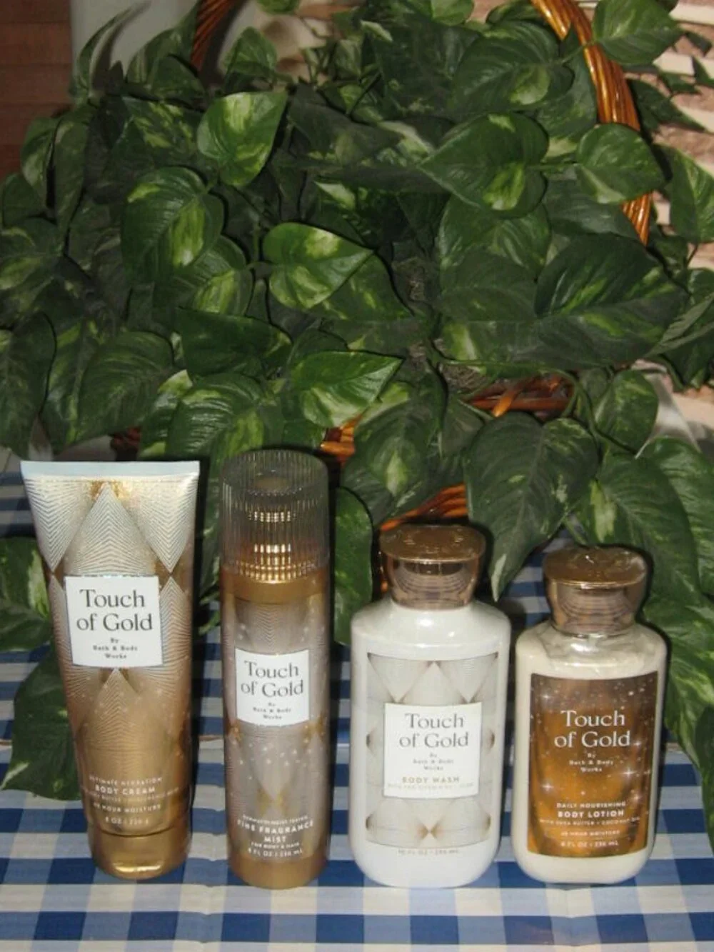 BBW Touch Of Gold Body Wash Fragrance Mist Body Cream & Lotion Lot of 4 NEW